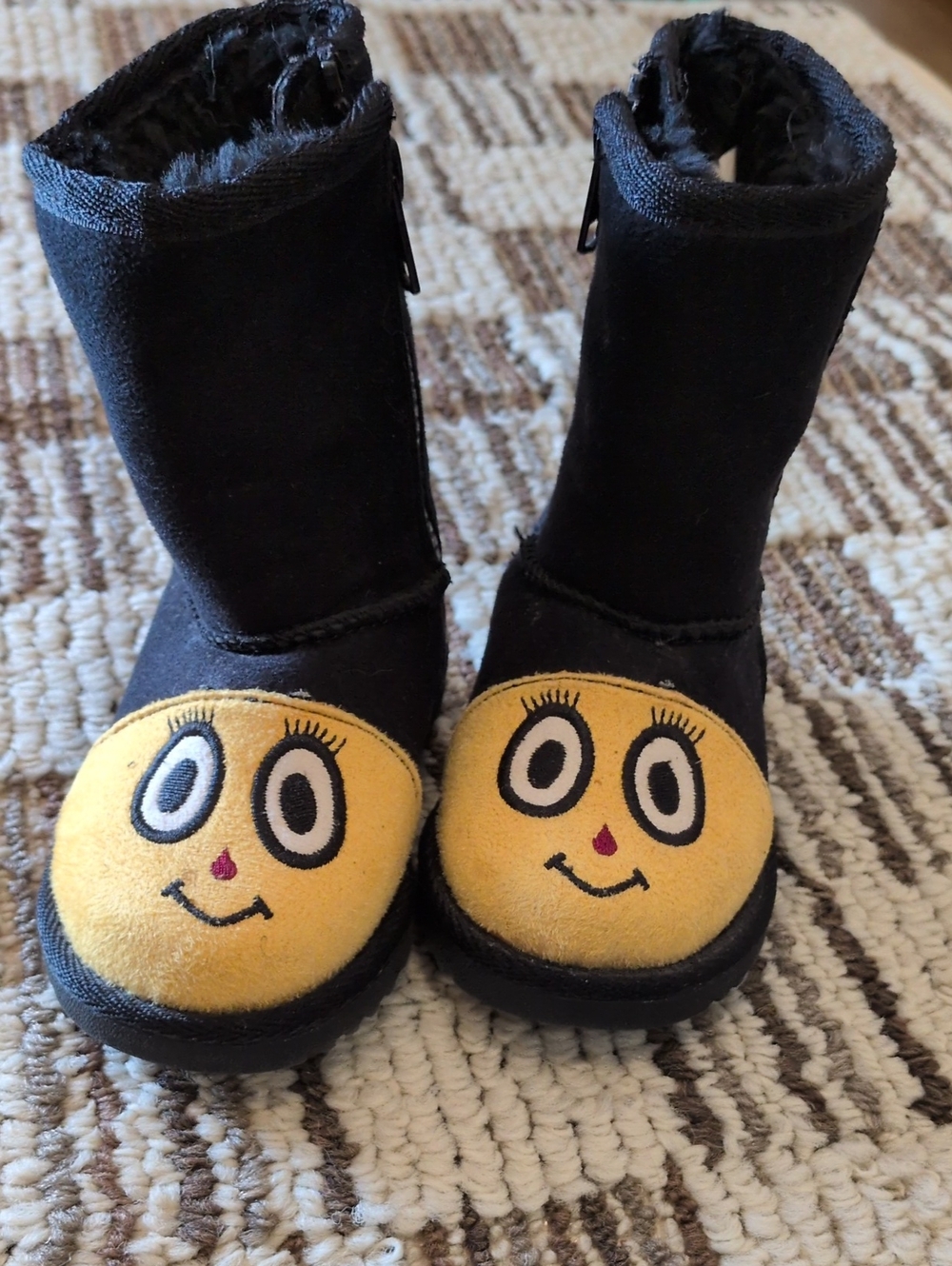 jumping beans Black Kids Boots with Yellow Character